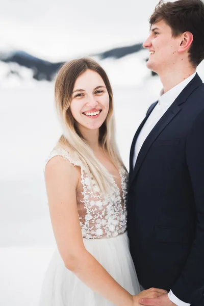 Boda pareja novia y novio de la mano — Foto de Stock