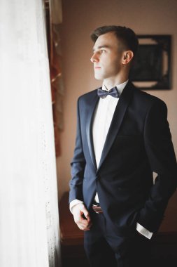 Genç ve yakışıklı bir adam iş toplantısından sonra bir otelde dinleniyor.