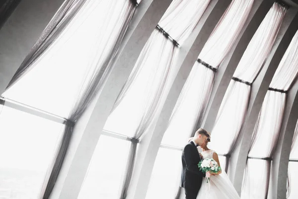 Wedding couple bride and groom holding hands — Stock Photo, Image