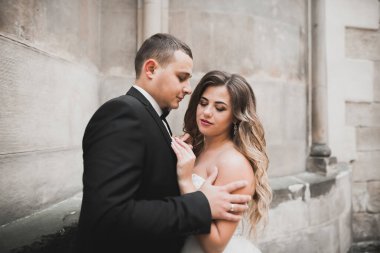 Genç bir çiftin şehvetli portresi. Açık hava.