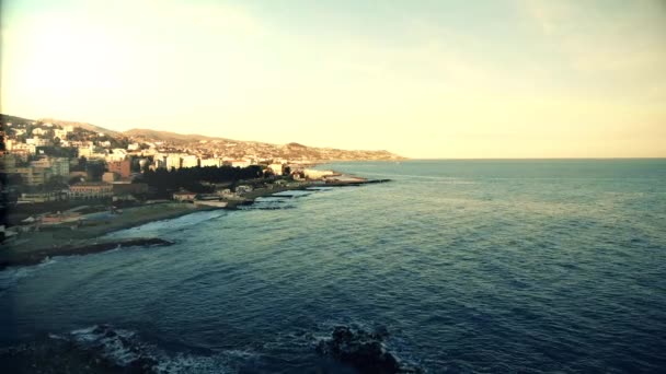 Blick Auf Die Küste Von Sanremo Aus Der Vogelperspektive — Stockvideo