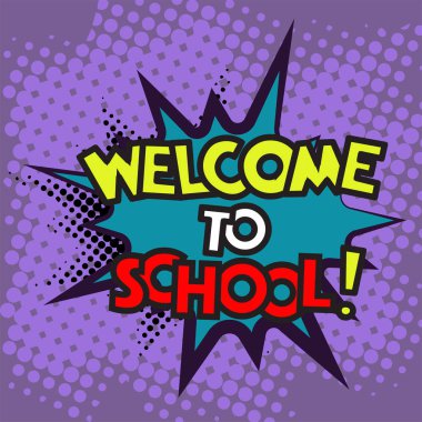 Okula geri için komik konuşma balonları