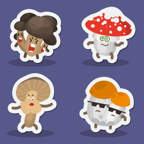 stock vector Funny mushroom emoticon, avatar