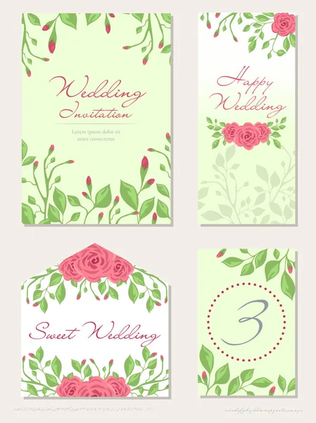 Set vettoriale del concetto di Wedding design — Vettoriale Stock