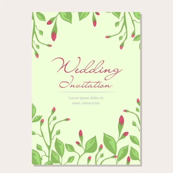 Wedding invitation template, card — Stock Vector