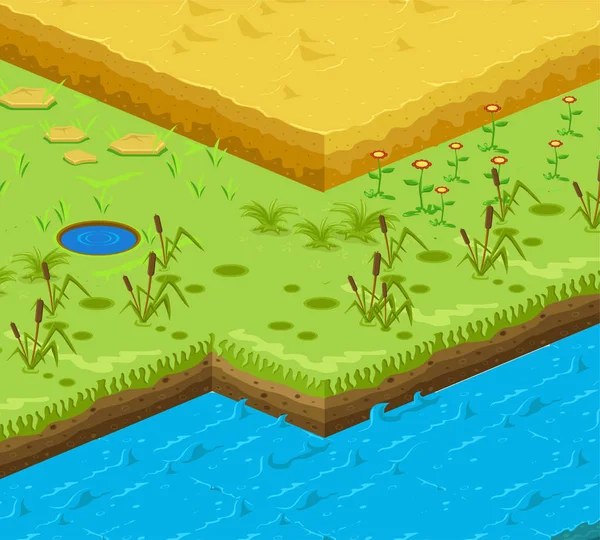 Toprak katmanları vektör isometrik arka plan