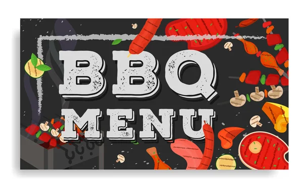 Barbecue partie, menu, design d'invitation. BBQ — Image vectorielle