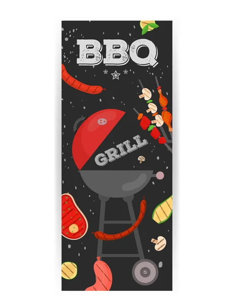 Barbecue partie, menu, design d'invitation. BBQ — Image vectorielle