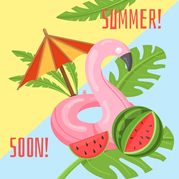 Hello summer banner, badge, background — Stock Vector