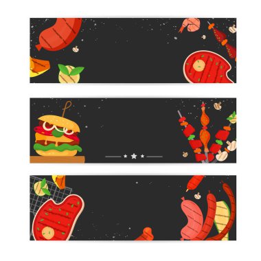 Barbekü partisi, menü, davetiye tasarımı. Barbekü