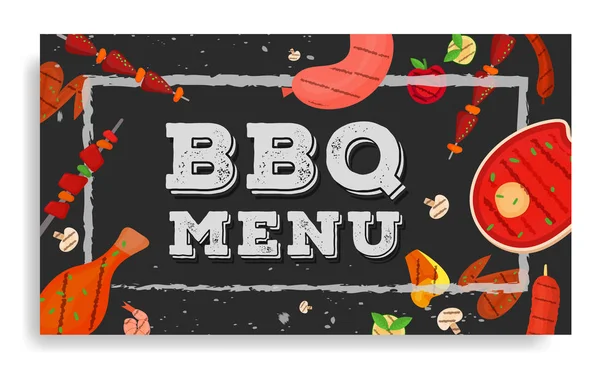 Barbecue partie, menu, design d'invitation. BBQ — Image vectorielle