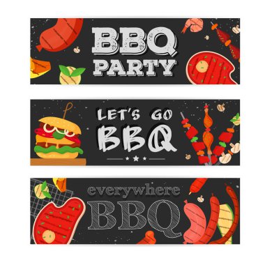 Barbekü partisi, menü, davetiye tasarımı. Barbekü