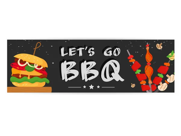 Barbecue partie, menu, design d'invitation. BBQ — Image vectorielle