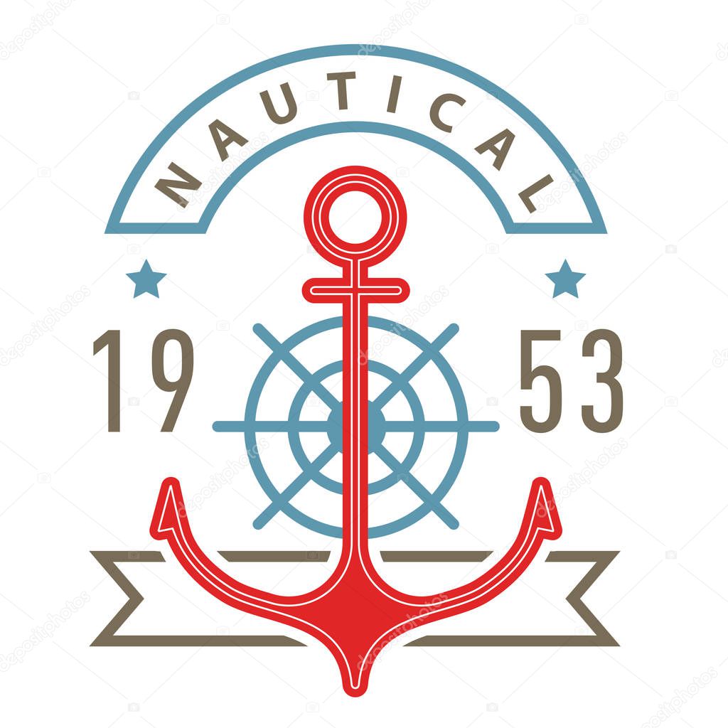 Nautical logo, emblem, label template