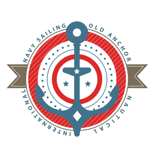 Nautisches Logo, Emblem, Etikettenschablone — Stockvektor