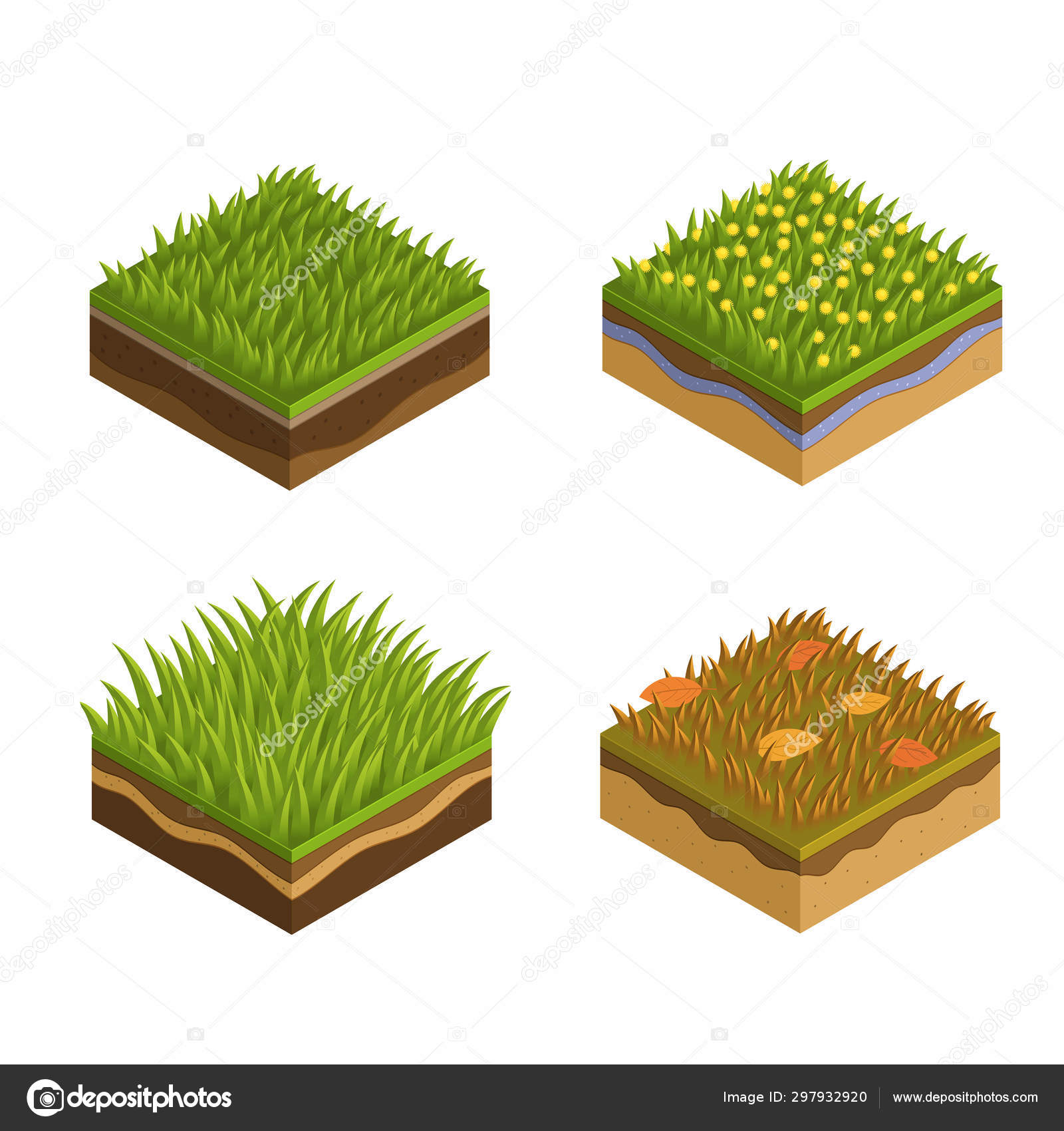 Grama, camadas de telha do solo isométrico Vetor de ©fantrazy.gmail.com  297932920, image size:1600x1700