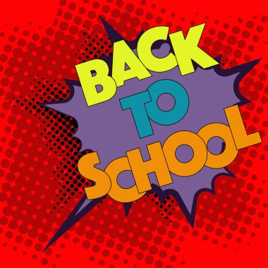 Komik konuşma balonu içinde okula dönüş