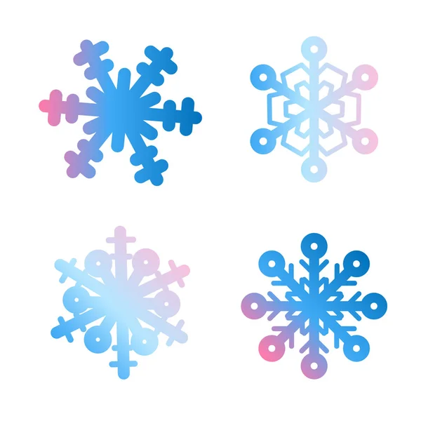 Vánoce, nový rok Snowflake set — Stockový vektor