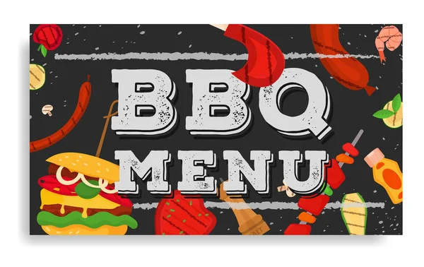 Barbecue partie, menu, design d'invitation. BBQ — Image vectorielle