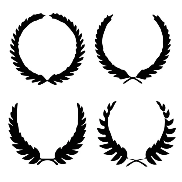 Jeu de couronnes circulaires silhouette — Image vectorielle