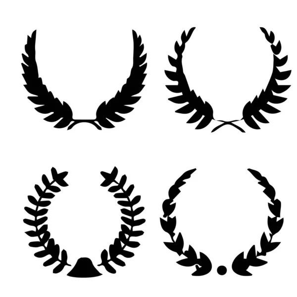 Jeu de couronnes circulaires silhouette — Image vectorielle