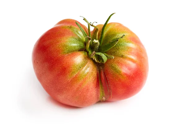 Imperfect Heirloom Organic Tomato Isolated White Background — Stock Photo, Image