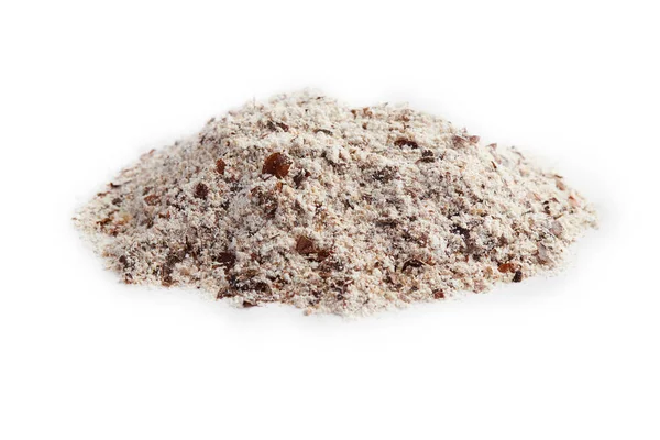 Buğday unu beyaz arka plan üzerinde izole yığını