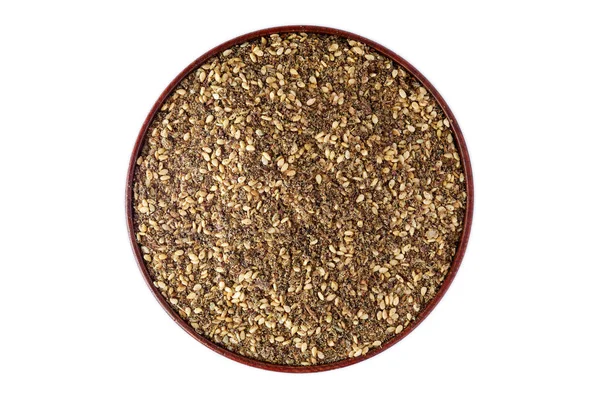 Za'atar (zatar), Orta Doğu baharat karışımı beyaz arka plan üzerinde izole