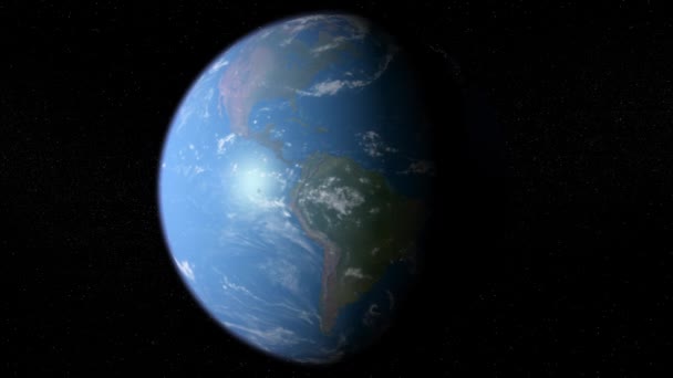 Eine Realistische Animation Des Planeten Erde Mit Sternen Aus Dem — Stockvideo