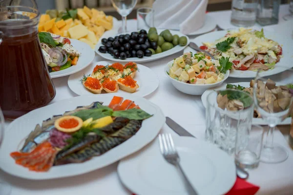 Festive table in the restaurant  food and drinks — Stock Photo, Image