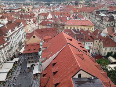 Prag'ın merkezi kare yükseklikten görüntülemek