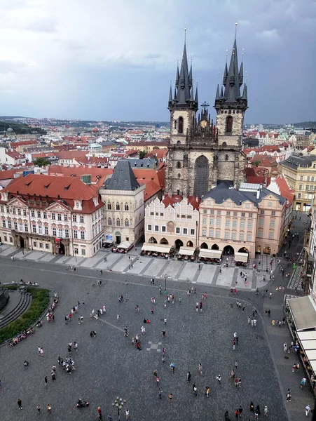 Вид с высоты центральной площади Праги — стоковое фото