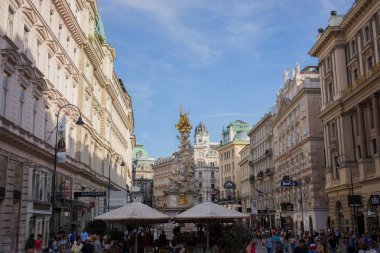tarihi güzel binalar ve Viyana kenti sokaklarında