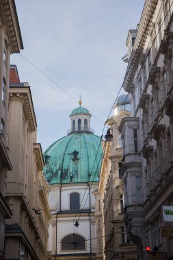 tarihi güzel binalar ve Viyana kenti sokaklarında