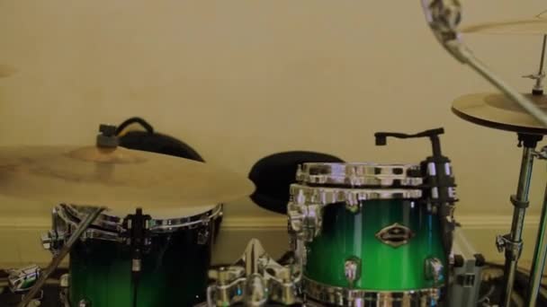 Bateria Definida Concerto Por Músico — Vídeo de Stock