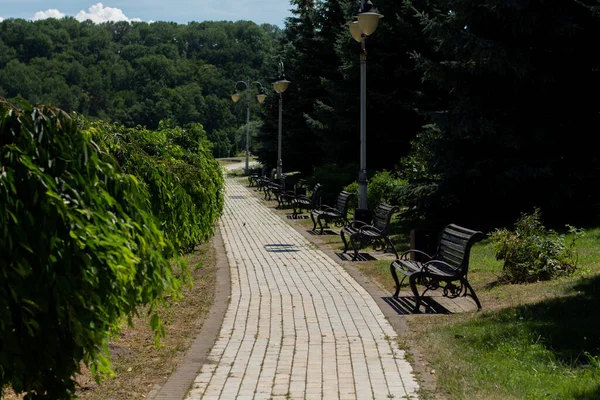 Talyan Park Bahçesinde Asfalt Yol — Stok fotoğraf