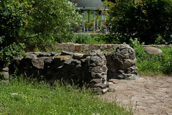 Geplaveide Stenen Aangelegde Tuin — Stockfoto