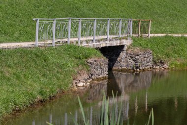 Parktaki gölde köprü