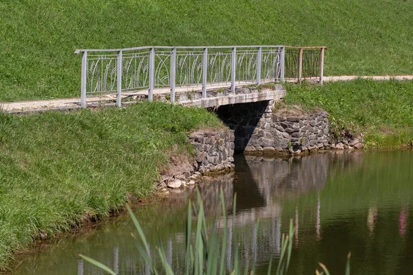 bridge on the lake in park