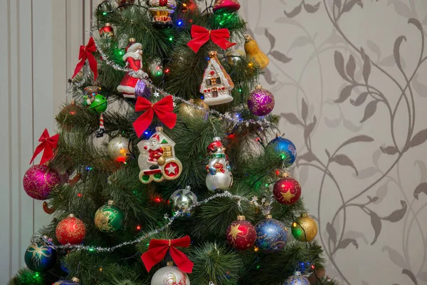 Een Kerstboom Kamer — Stockfoto