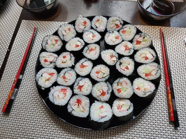 Sushi Casero Mesa Cocina — Foto de Stock