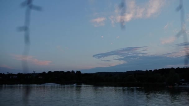 Lago Noche Con Cielo Hermoso — Vídeos de Stock