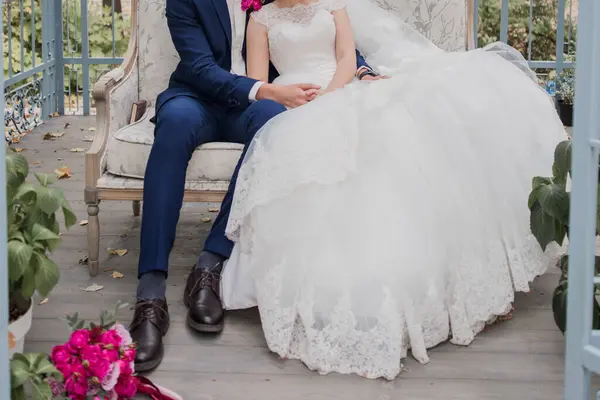 Bride Groom Together Park Wedding — Stock Photo, Image