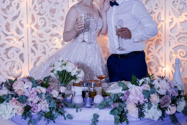 Novia Novio Banquete Bodas — Foto de Stock