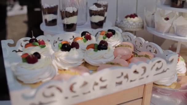 Batonik Imprezie Ciastkami Słodyczami — Wideo stockowe