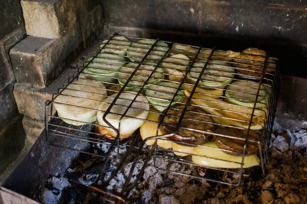 Grillowane Warzywa Smażone Grillu — Zdjęcie stockowe