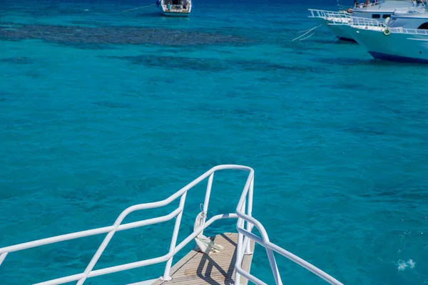 Bow White Yacht Background Sea Water — Stock Photo, Image