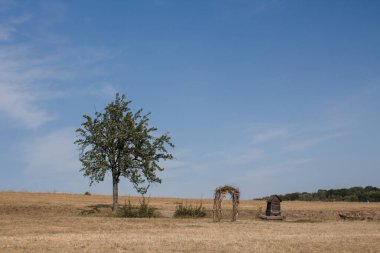Düğün için tarlada bir kemer.