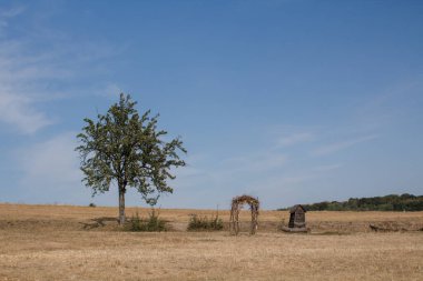 Düğün için tarlada bir kemer.