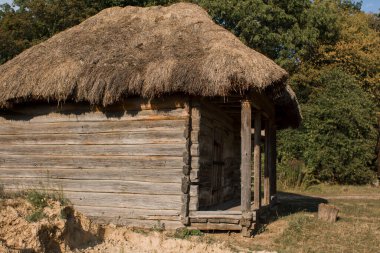 Ormanda eski bir sazdan ev